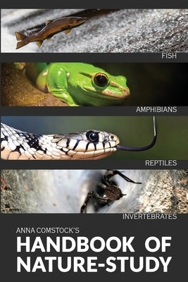 Paperback "The Handbook of Nature Study in Color" by Living Book Press showing colorful fish, reptiles, amphibians, and invertebrates illustration.