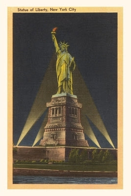 Vintage Journal Night, Statue of Liberty, New York City Paperback Found Image Press