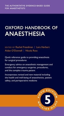 Paperback Oxford Handbook of Anaesthesia by Oxford University Press, USA, showing the book cover with title and author details.