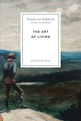 Open book titled "The Art of Living" by Hildebrand Press, showcasing pages with elegant typography and artwork.