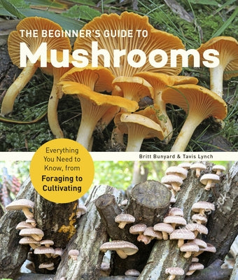 Paperback book titled "The Beginner's Guide to Mushrooms" by Quarry Books, featuring a cover image with mushroom illustrations.