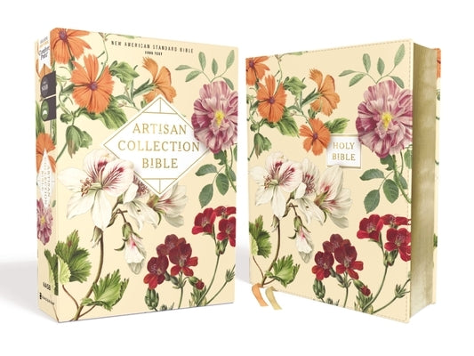 Zondervan Artisan Collection Bible with almond floral Leathersoft cover, red letter edition, 1995 text, comfort print design