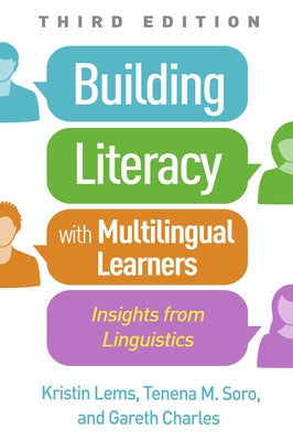 Paperback book titled "Building Literacy with Multilingual Learners" by Guilford Publications, showing the cover with colorful design elements.