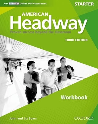 Oxford University Press American Headway Third Edition Starter Workbook paperback with Ichecker pack, designed for beginner English learners.