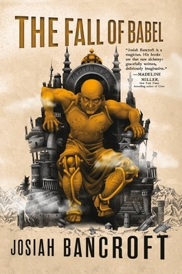 Paperback copy of The Fall of Babel novel by Orbit, featuring a cover with abstract artwork and cityscape design.