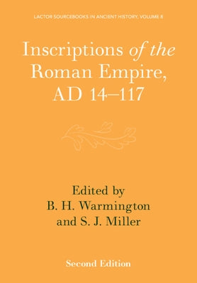 Paperback book titled "Inscriptions of the Roman Empire, AD 14-117" by Cambridge University Press, featuring ancient Roman inscriptions.