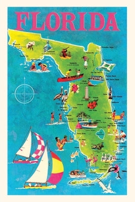 Vintage Journal Map of Florida Paperback Found Image Press