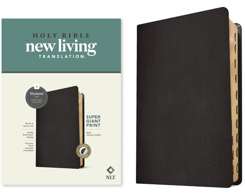NLT Super Giant Print Bible, Filament-Enabled Edition (Genuine Leather, Black, Indexed, Red Letter) Bible Tyndale House Publishers