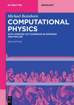 Paperback of computational physics textbook by de Gruyter showing pages with diagrams and equations.