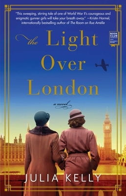 The Light Over London book cover by Gallery Books showing a cityscape with a warm, glowing sunset over London skyline.