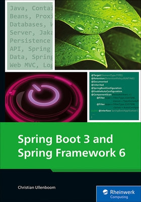 Paperback book cover of Spring Boot 3 and Spring Framework 6 by SAP Press, featuring a modern design with technical graphics.