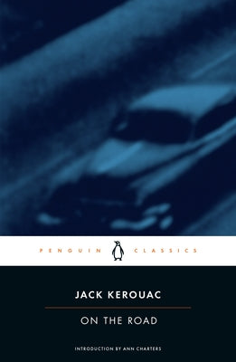 Paperback of "On the Road" by Penguin Group, showing the book cover with title and author details on a clean background.