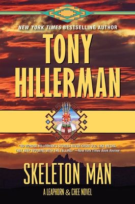 Cover of Skeleton Man: A Leaphorn and Chee Novel by Harper Paperbacks, featuring a mysterious skeleton figure on the book cover.