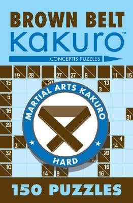 Brown Kakuro puzzle book by Puzzlewright featuring a paperback cover with a crossword-style puzzle design.