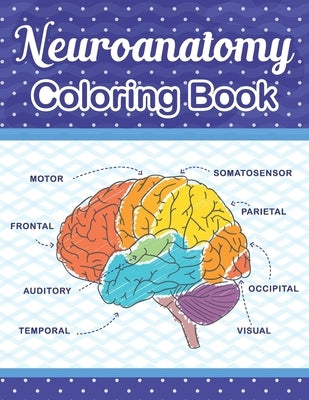 Coloring book cover for Neuroanatomy Coloring Book by Independently Published, featuring illustrations of the human brain anatomy.