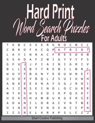 Hard Print Word Search Puzzles For Adults: hardest themed Puzzles to solve for Adults & Seniors and all other Puzzle Fans-8.5 x 11 inch Paperback Independently Published