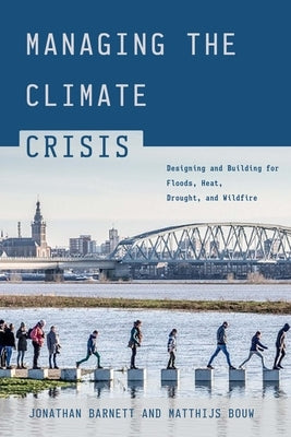 Paperback book titled "Managing the Climate Crisis" by Island Press, featuring a cover with environmental design elements.