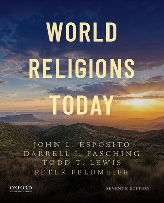 Paperback of World Religions Today by Oxford University Press, USA, featuring a colorful cover with religious symbols and text.