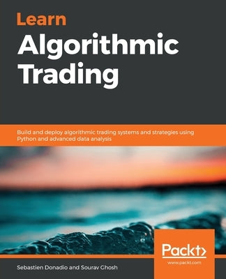 Paperback of Learn Algorithmic Trading by Packt Publishing, featuring a cover illustration related to trading and finance concepts.
