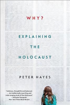 Paperback book titled "Why?: Explaining the Holocaust" by W. W. Norton & Company, showing the cover with title and author details.