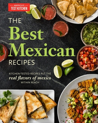 Paperback cookbook titled The Best Mexican Recipes by America's Test Kitchen, featuring colorful Mexican dishes on the cover.