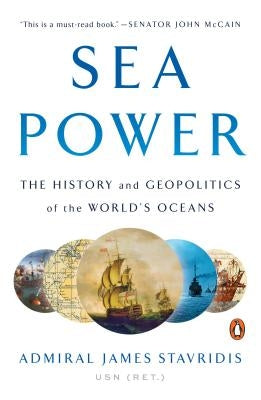 Paperback book titled "Sea Power: The History and Geopolitics of the World's Oceans" by Penguin Books, with a maritime-themed cover.