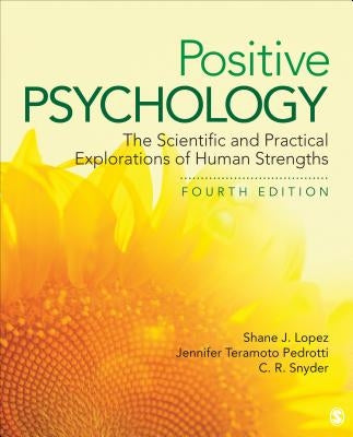 Paperback book titled "Positive Psychology" by Sage Publications, featuring a cover with vibrant colors and human psychology themes.