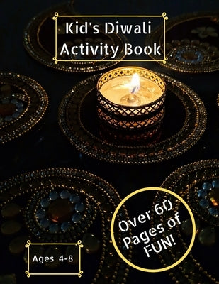 Colorful kid's Diwali activity book cover with fireworks and traditional decorations, paperback edition by Independently Published.
