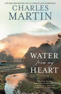 A bottle of Water from My Heart by Center Street, featuring clear water inside a sleek glass bottle with a label.