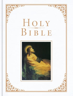 Holman Bibles KJV Family Bible with white imitation leather-over-board cover and gold-embossed lettering on the front.