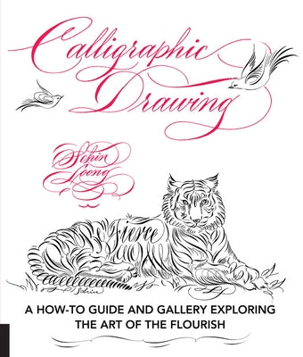 Calligraphic drawing guide and gallery by Rockport Publishers showcasing elegant flourished letter designs and artistic calligraphy.
