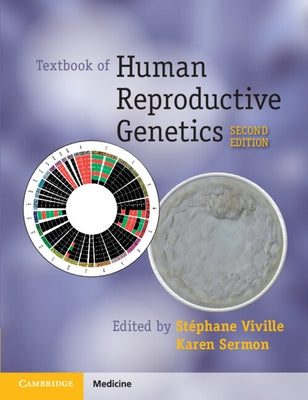 Paperback textbook titled "Human Reproductive Genetics" by Cambridge University Press, featuring a cover with scientific illustrations.