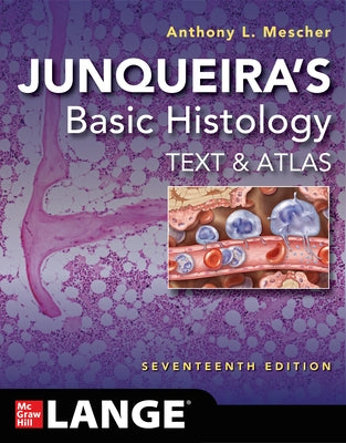 Paperback of Junqueira's Basic Histology textbook by McGraw Hill Medical, showing the cover with histology illustrations and title.