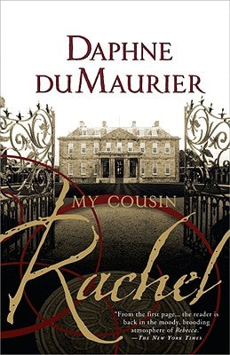 Paperback copy of My Cousin Rachel by Sourcebooks Landmark, showing the book cover with title and author details.