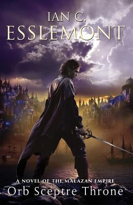 Paperback of Orb Sceptre Throne, a Malazan Empire novel, with cover art featuring dark fantasy imagery and the Tor Books logo.