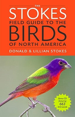 Paperback of The Stokes Field Guide to North American Birds with CD, featuring colorful bird illustrations and detailed species info.