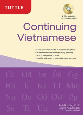 Paperback of Continuing Vietnamese language book by Tuttle Publishing with CD-ROM, featuring Vietnamese text and instructional content.