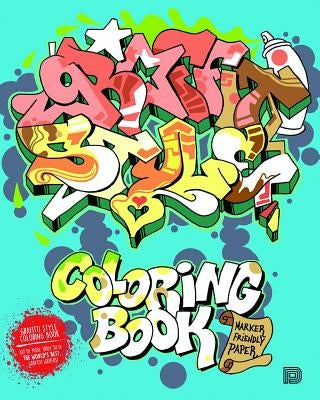 Paperback graffiti style coloring book by Dokument Forlag featuring vibrant street art designs on white pages.