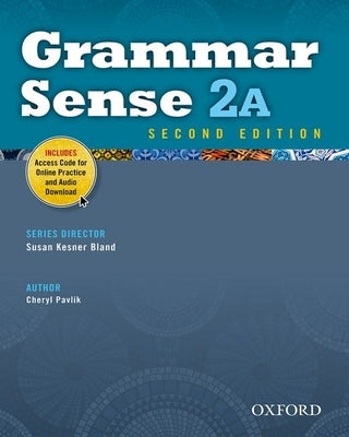 Paperback Grammar Sense 2A book by Oxford University Press, USA, with access code, featuring educational grammar exercises and explanations.