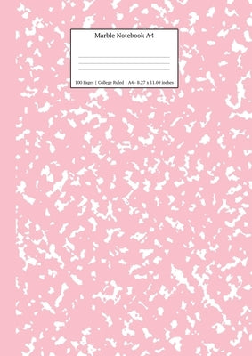 Marble Notebook A4: Pink Marble College Ruled Journal Paperback Young Dreamers Press