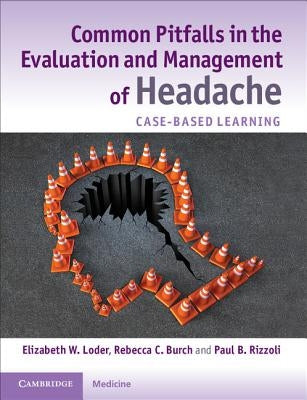 Paperback book titled "Common Pitfalls in the Evaluation and Management of Headache" by Cambridge University Press, with case study illustrations.