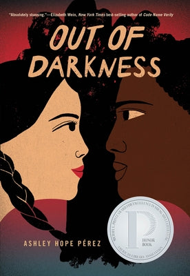 Paperback of "Out of Darkness" by Holiday House, featuring the book cover with dark and light contrasting artwork.