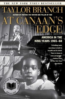 Paperback of "At Canaan's Edge" by Simon & Schuster, featuring the book cover with title and author details.