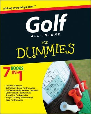 Paperback copy of "Golf All-In-One for Dummies" by John Wiley & Sons, featuring the book's cover with title and author.