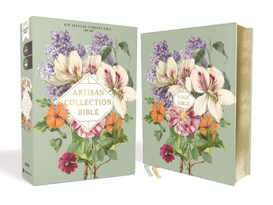 Nasb, Artisan Collection Bible, Leathersoft, Sage Floral, Red Letter Edition, 1995 Text, Comfort Print Zondervan