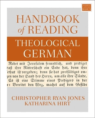 Handbook of Reading Theological German Paperback Zondervan Academic