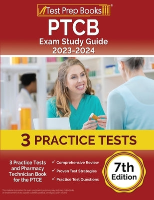 Test Prep Books PTCB Exam Study Guide 2023-2024 paperback with practice tests and pharmacy technician content for PTCE preparation