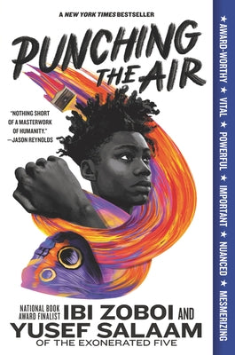 Paperback of "Punching the Air" by Balzer & Bray/Harperteen, showing the book cover with colorful artwork and title.