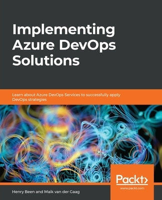 Paperback book titled "Implementing Azure DevOps Solutions" by Packt Publishing showing a cover with Azure DevOps branding and related graphics.