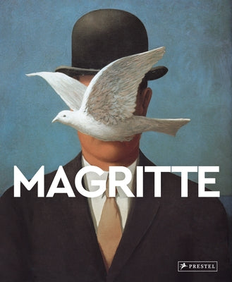 Paperback book titled "Magritte: Masters of Art" by Prestel Publishing, featuring a surrealist artwork cover.